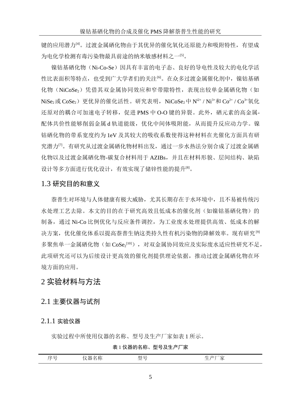 25年WH环境工程 镍钴基硒化物的合成及催化PMS降解萘普生性能的研究4.01-AI14.42-约11408字符.doc_第7页