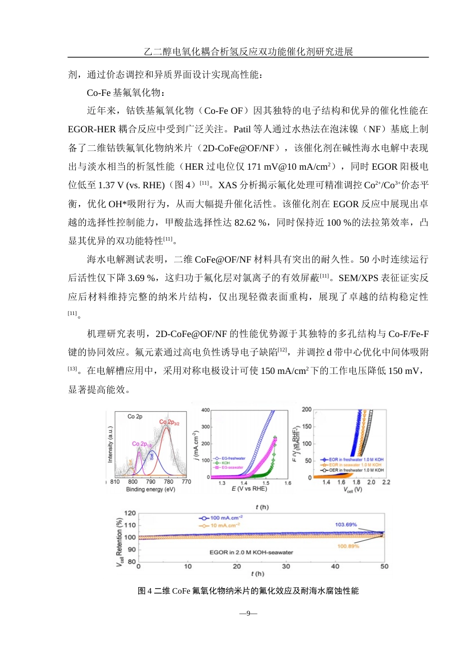 25年WH化学 乙二醇电氧化耦合析氢反应双功能催化剂研究进展5.17-AI34.96终稿-约13864字符.docx_第9页