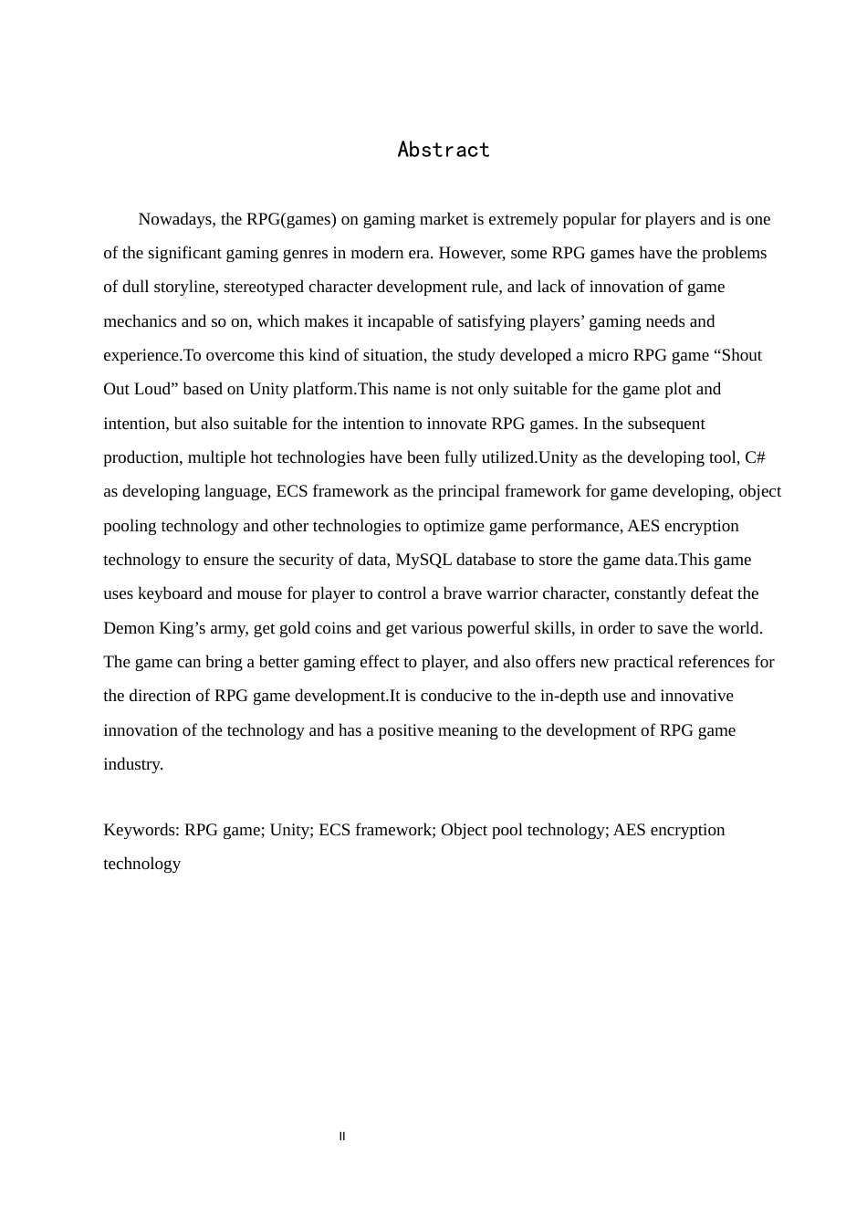 25年WH软件工程 基于unity的小型RPG游戏设计与实现15.49-AI16.1_1终稿-约16069字符.docx_第4页