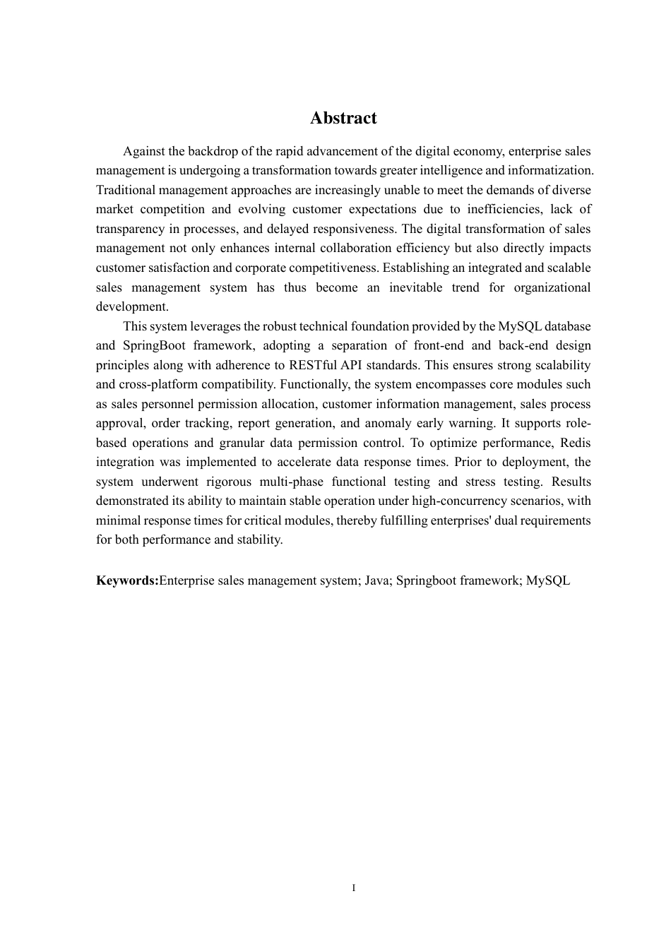 25年WH软件工程 基于BS构架的企业销售管理系统开发与实现8.41-AI4.08终稿-约24441字符.pdf_第4页
