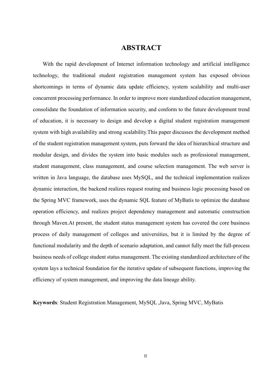 25年WH计算机科学与技术 基于java的学生学籍管理系统 的设计20.61-AI17.94终稿-约25195字符.pdf_第5页