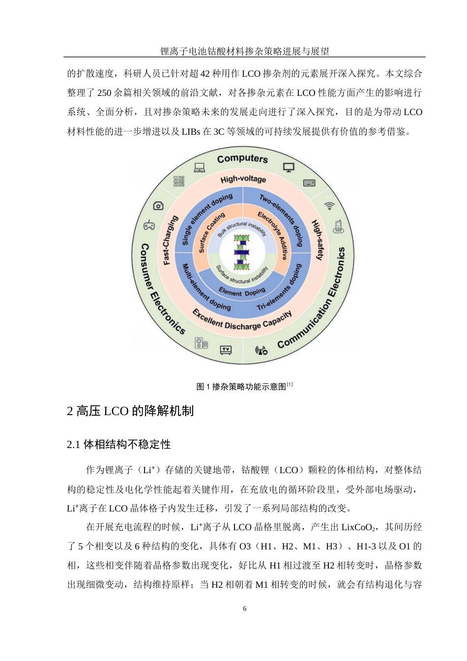25年WH材料科学与工程 锂离子电池钴酸锂材料掺杂策略进展与展望1.13-AI1.1终稿-约16342字符.docx_第6页