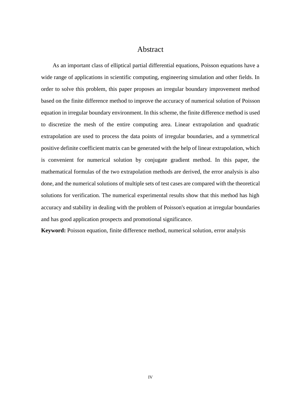25年WH计算机科学与技术 不规则边界条件下泊松方程数值求解中的误差影响研究5.45-AI5.82_1终稿-约19697字符.docx_第4页