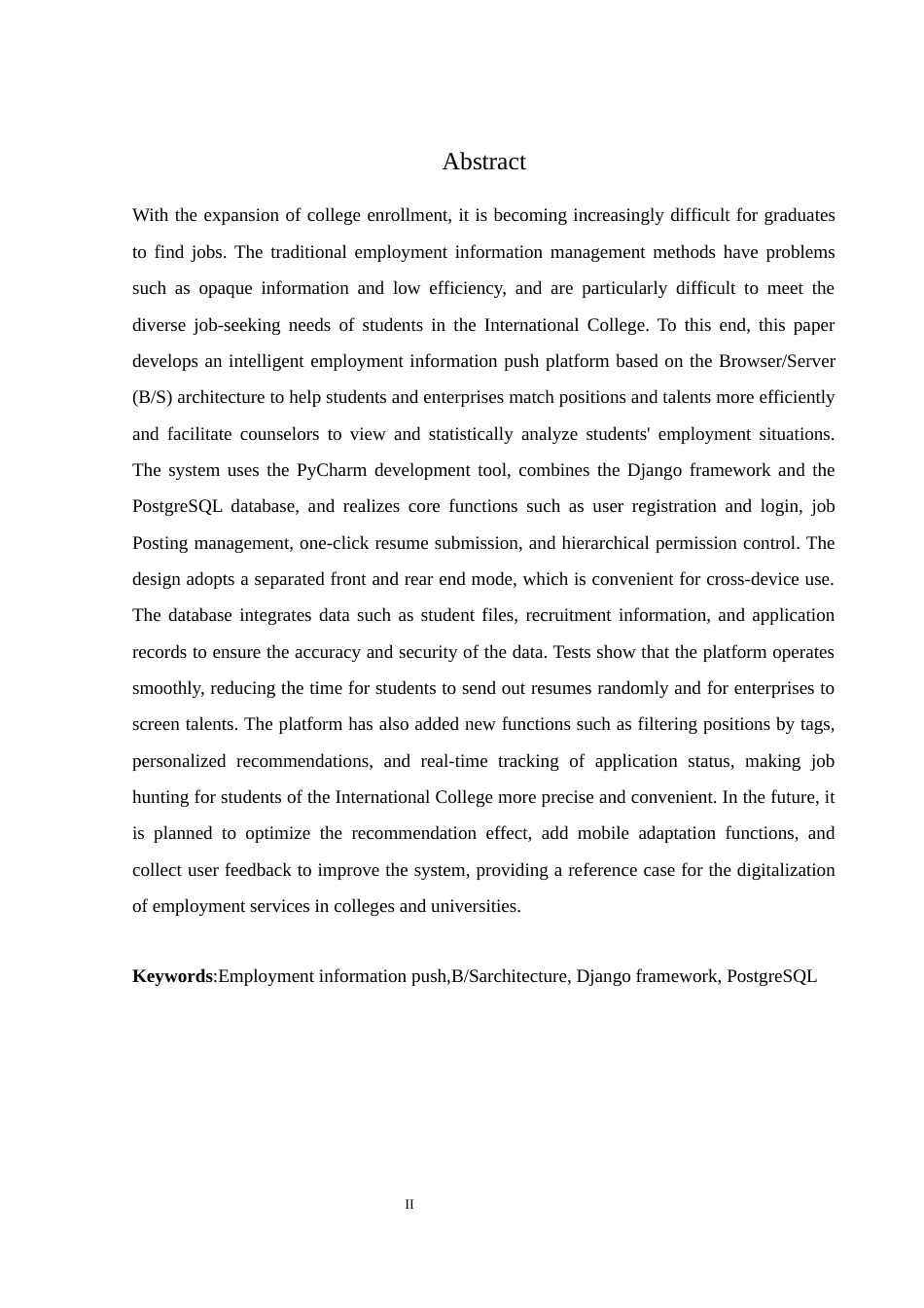 25年WH信息管理与信息系统 国际学院学生就业信息推送平台的设计与实现12.29-AI12.01终稿-约15154字符.docx_第5页