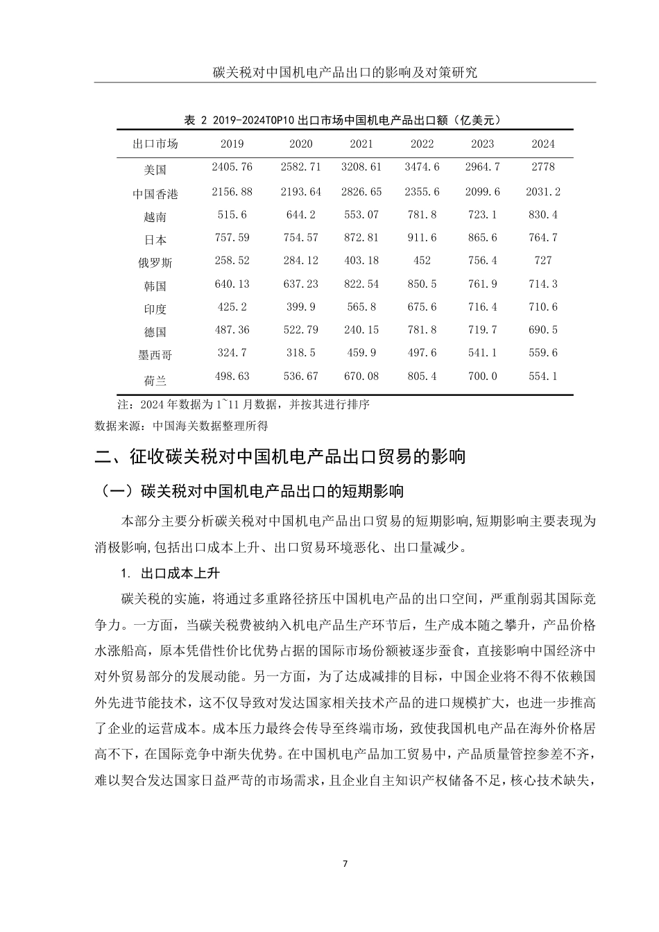 25年WH国际经济与贸易 碳关税对中国机电产品出口的影响及对策研究18.48-AI17.43-约14130字符.pdf_第8页