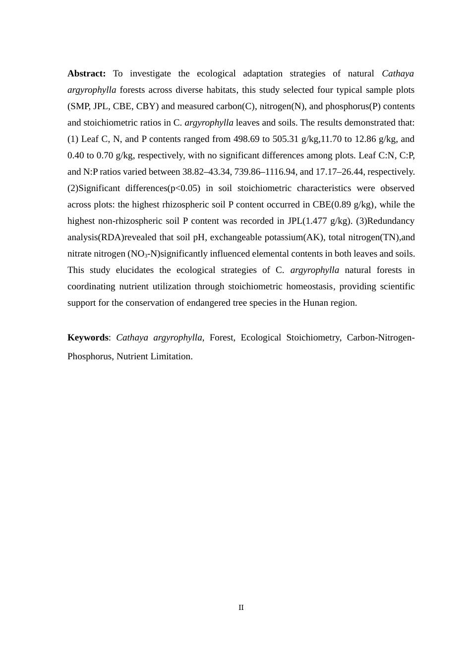25年WH农学 不同样地银杉天然林叶-土壤碳氮磷生态化学计量学特征研究13.16-AI38.03-约14362字符.docx_第2页