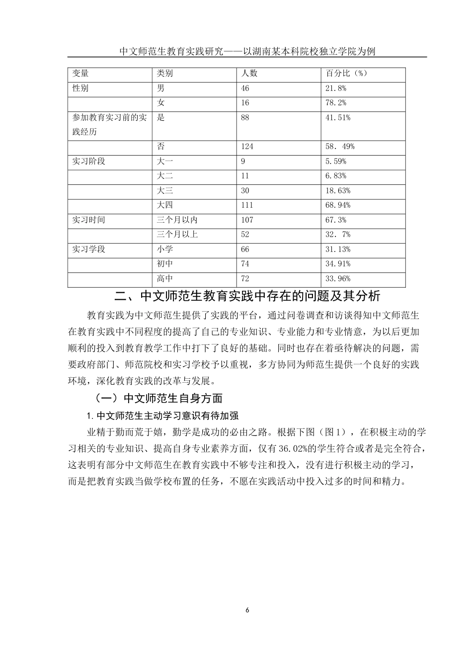 25年WH汉语言文学 中文师范生教育实践研究——以湖南某本科院校独立学院为例15.44-AI3.28-约12764字符.docx_第5页