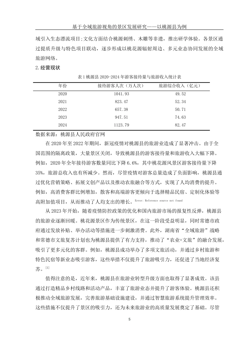25年WH旅游管理 基于全域旅游视角的景区发展研究——以桃源县为例1.93-AI20.34-约10427字符.docx_第6页