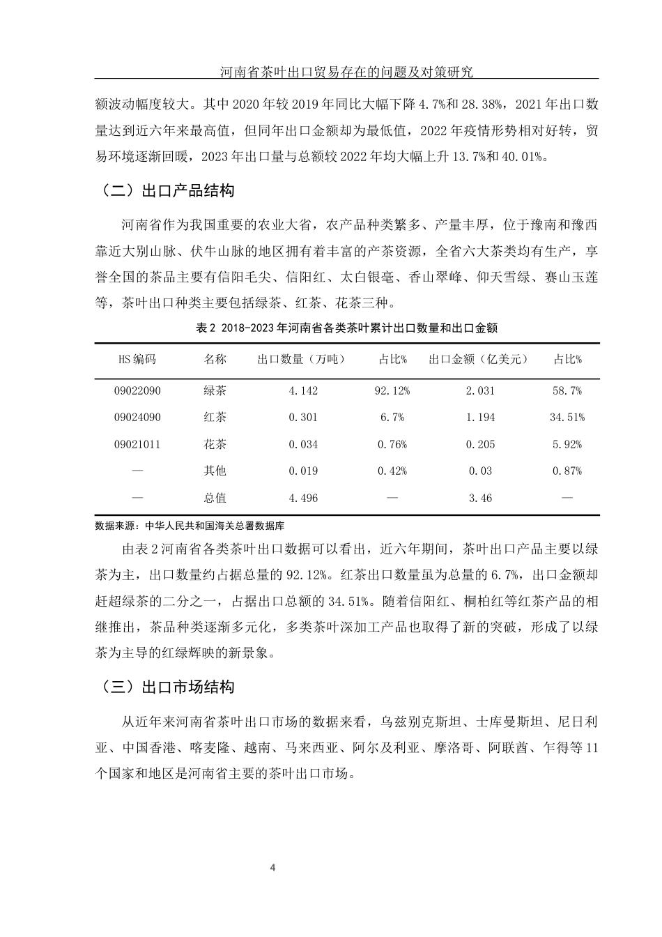 25年WH国际经济与贸易 河南省茶叶出口贸易存在的问题及对策研究17.03-AI18.58-约9503字符.docx_第6页
