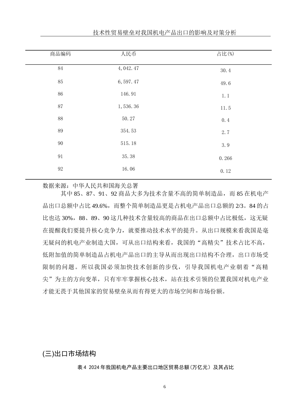 25年WH国际经济与贸易 技术性贸易壁垒对我国机电产品出口的影响及对策分析27.5-AI3.19-约14399字符.doc_第7页