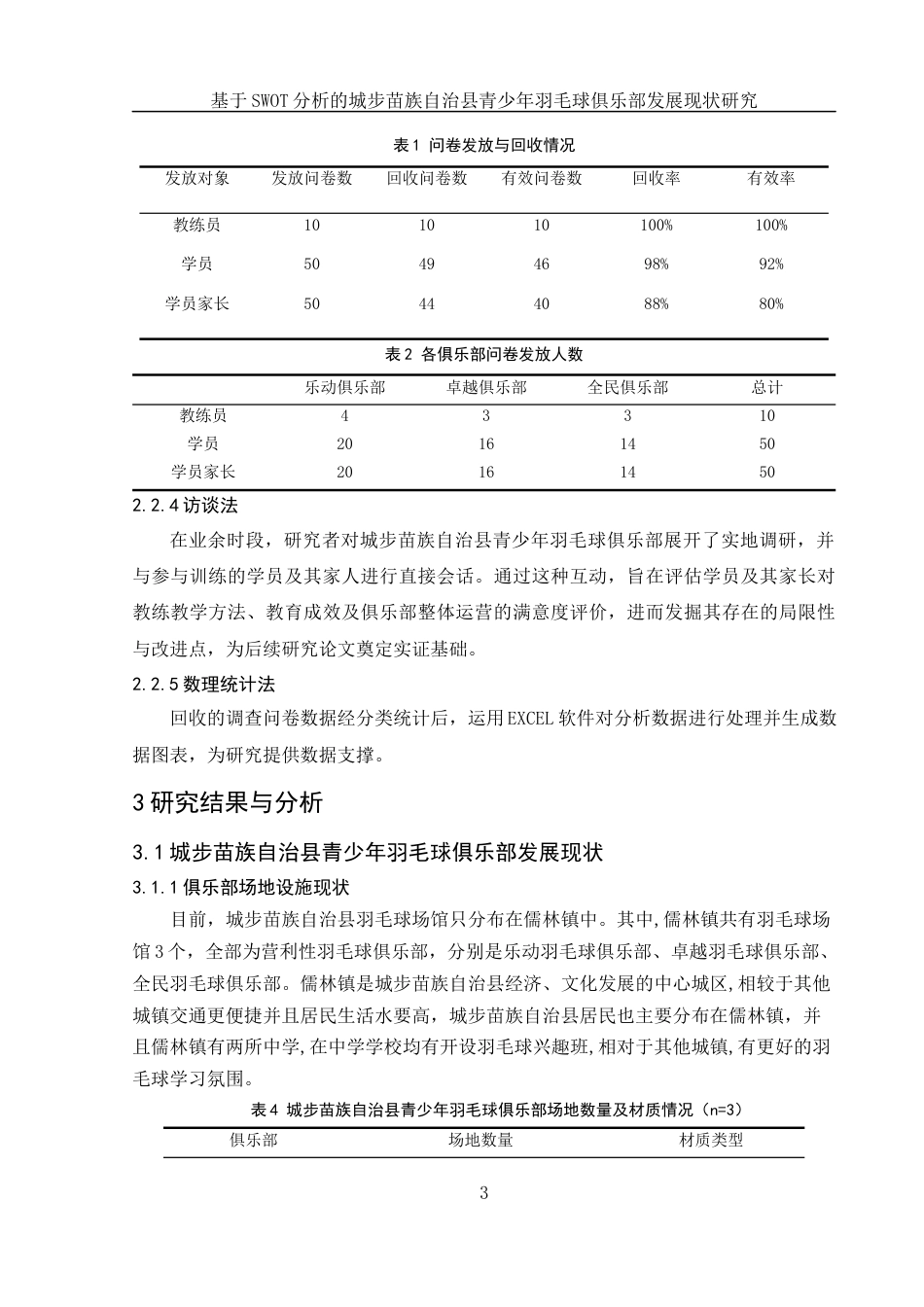 25年WH体育教育 基于SWOT分析的城步苗族自治县青少年羽毛球俱乐部发展现状研究2.57-AI8.21-约11977字符.docx_第4页