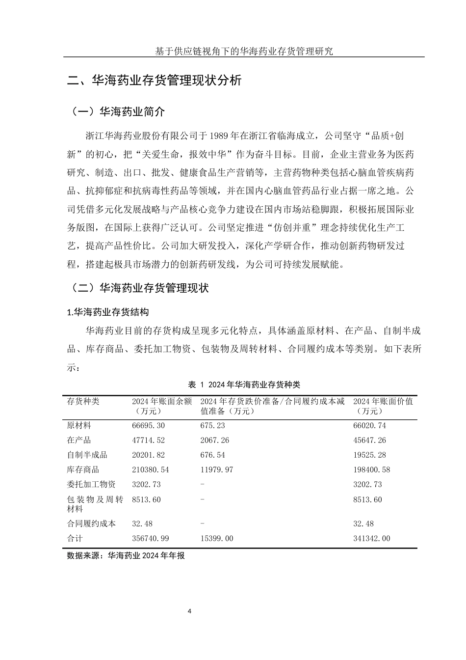 25年WH财务管理 基于供应链视角下的华海药业存货管理研究10.89-AI1.9-约8763字符.docx_第5页