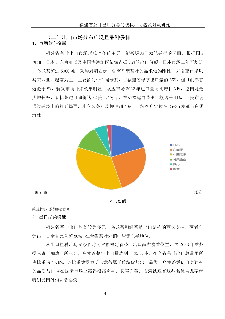 25年WH国际经济与贸易 福建省茶叶出口贸易的现状、问题及对策研究3.63-AI18.74-约12327字符.docx_第5页