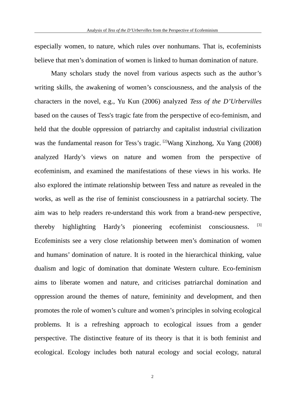 25年WH英语 Analysis of Tess of the D cofeminism从生态女性主义视角解读《德伯家的苔丝》19.51-AI21.3-约47741字符.doc_第6页