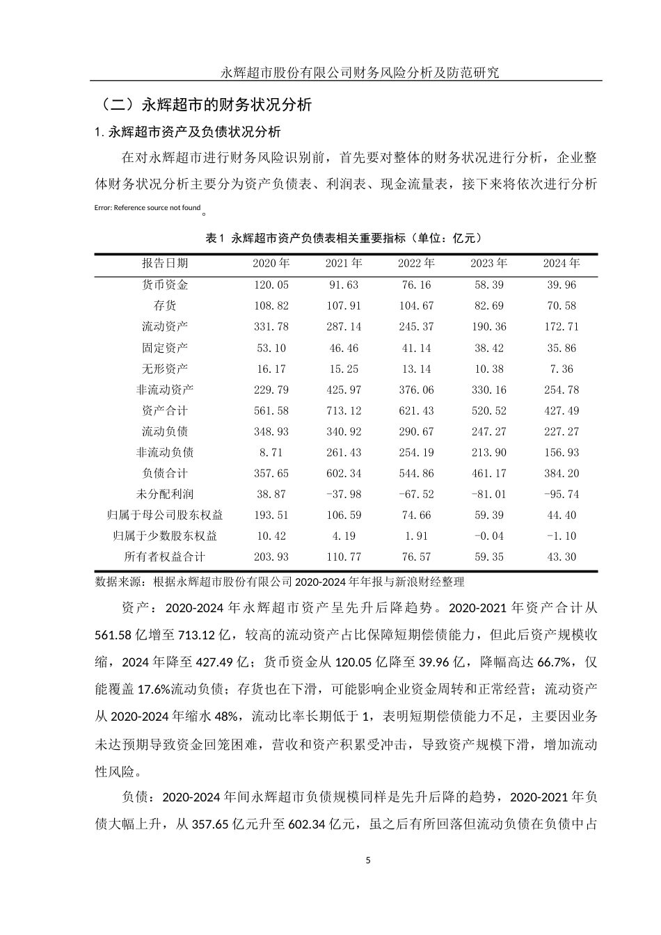 25年WH会计学 永辉超市股份有限公司财务风险分析及防范研究12.17-AI4.78-约14396字符.docx_第6页