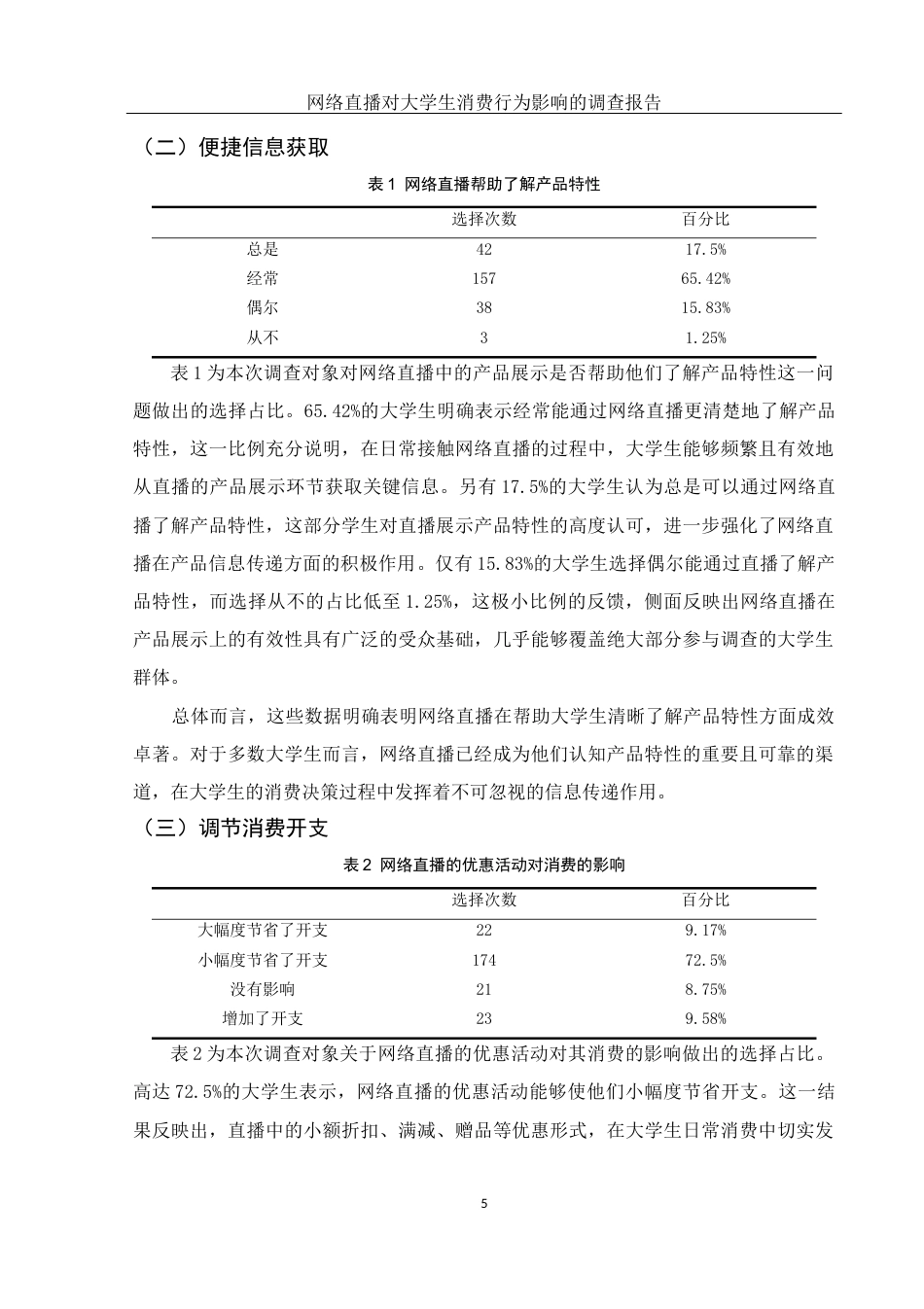 25年WH市场营销 网络直播对大学生消费行为影响的调查报告8.5-AI13.15-约8428字符.docx_第6页
