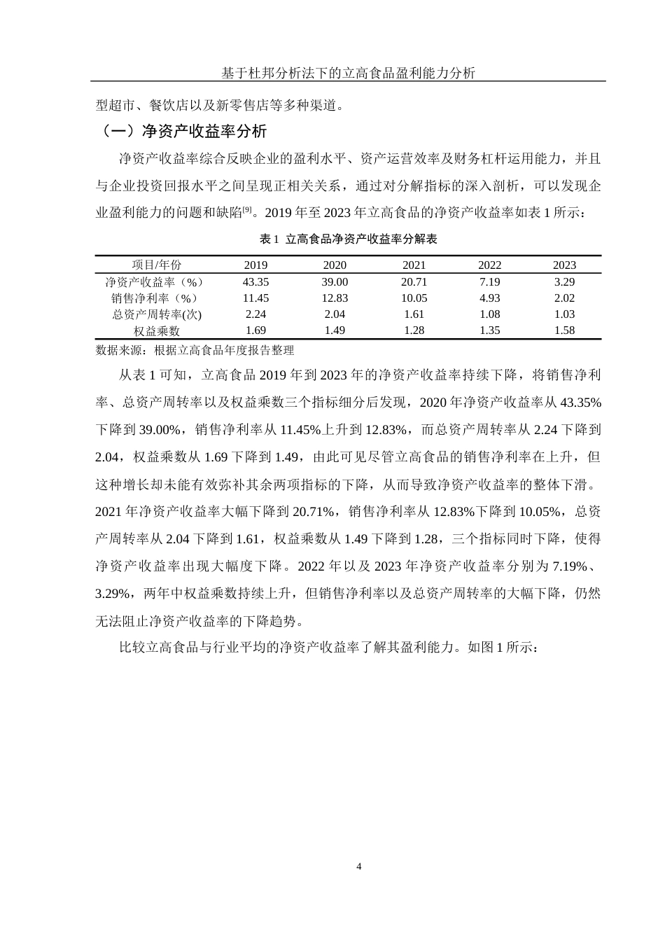 25年WH财务管理 基于杜邦分析法下的立高食品盈利能力分析15.95-AI2.61-约12337字符.docx_第5页