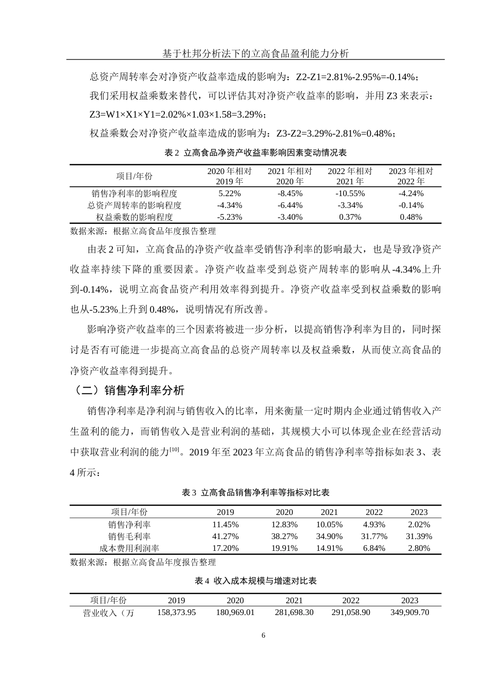 25年WH财务管理 基于杜邦分析法下的立高食品盈利能力分析15.95-AI2.61-约12337字符.docx_第7页