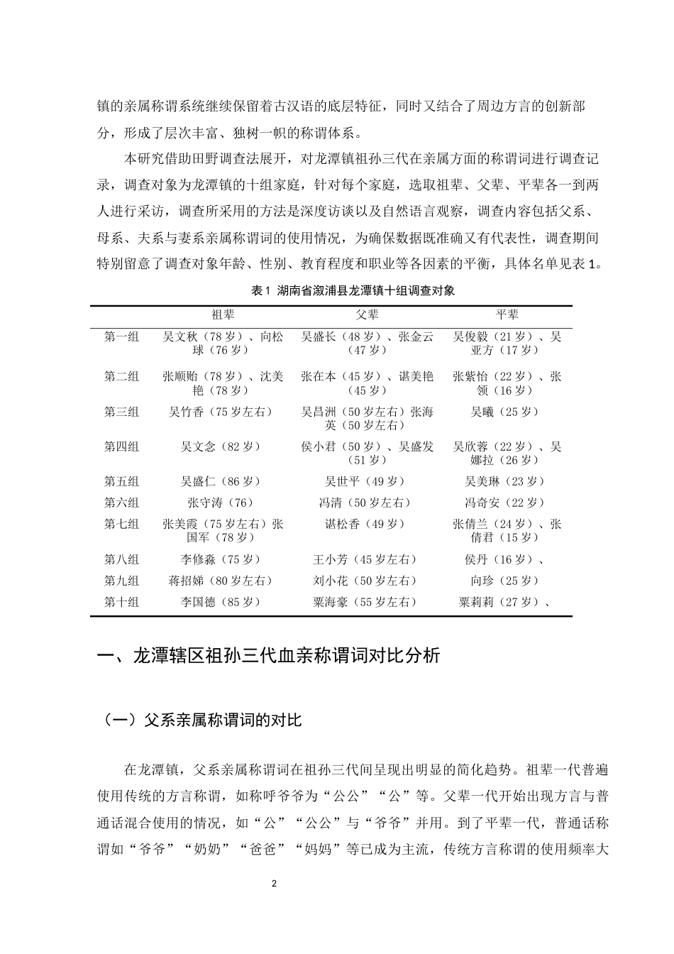 25年WH汉语言文学 怀化溆浦县龙潭辖区方言亲属称谓词研究4.47-AI8.4-约11020字符.docx_第4页