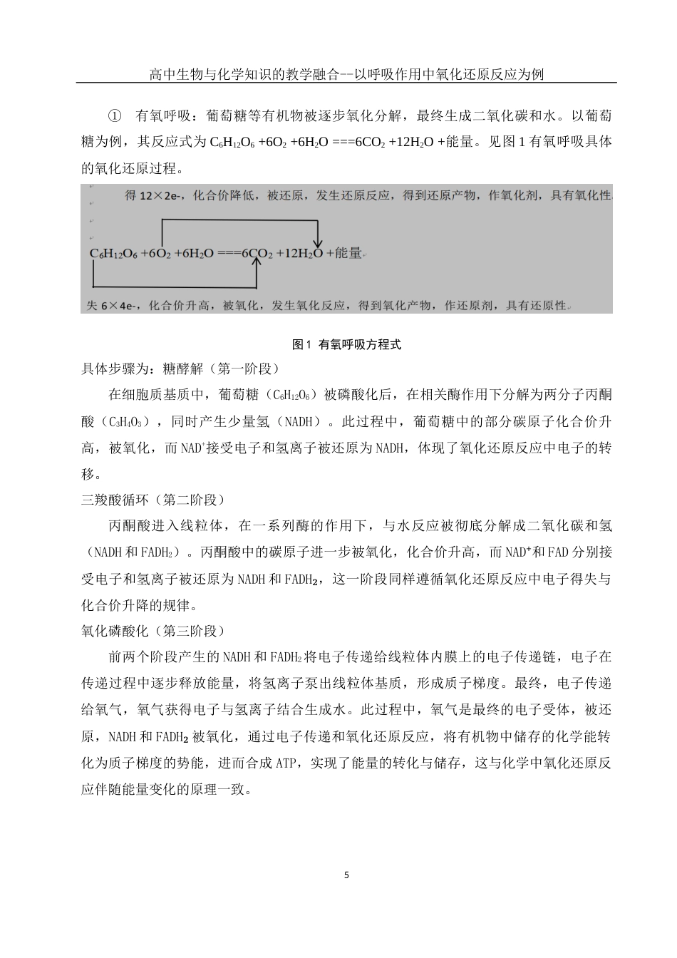 25年WH生物科学-高中生物与化学知识的教学融合--以呼吸作用中氧化还原反应为例-约10692字符-约10692字符.docx_第7页