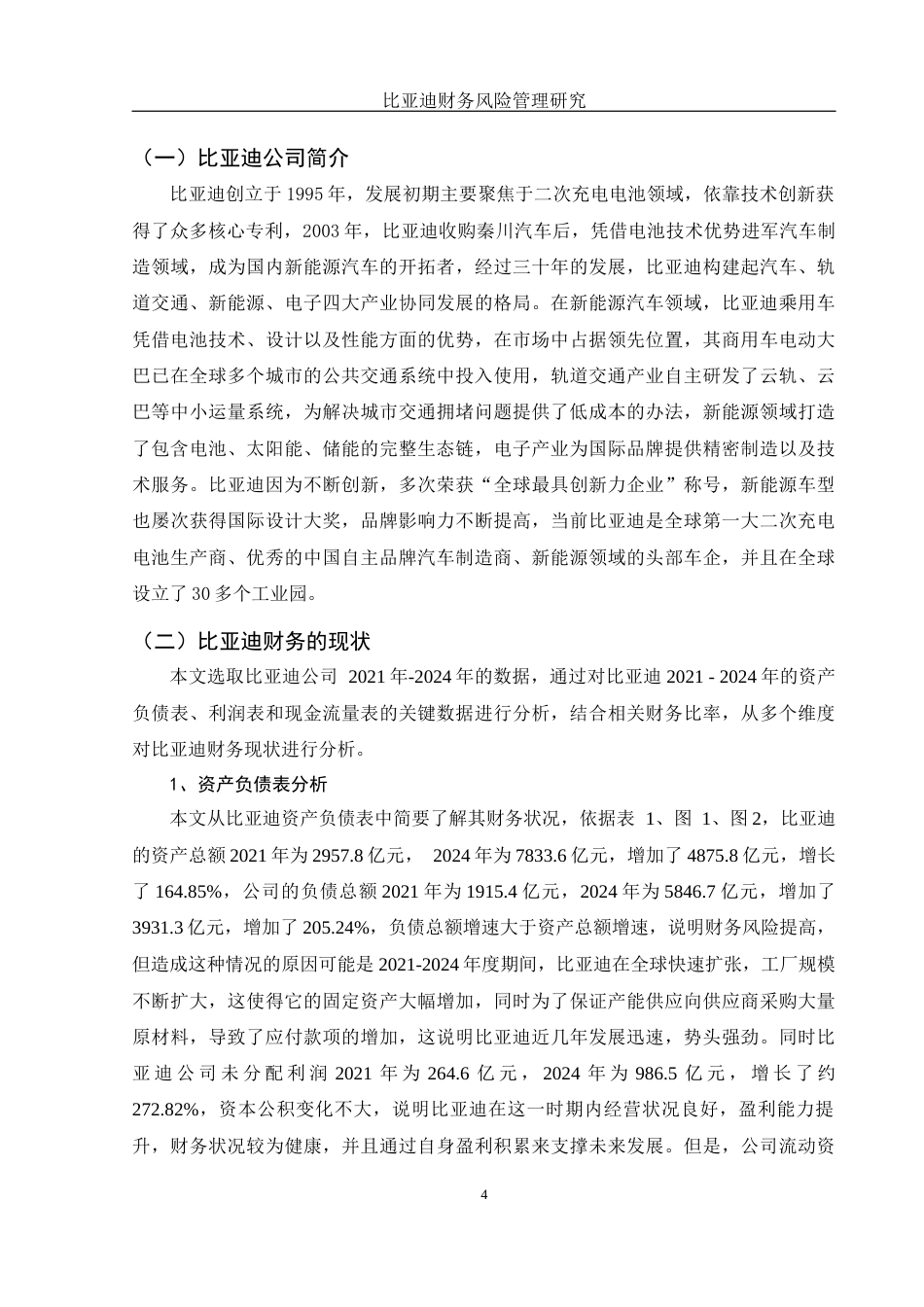 25年WH财务管理 比亚迪财务风险管理研究16.28-AI7.0-约12129字符.docx_第5页