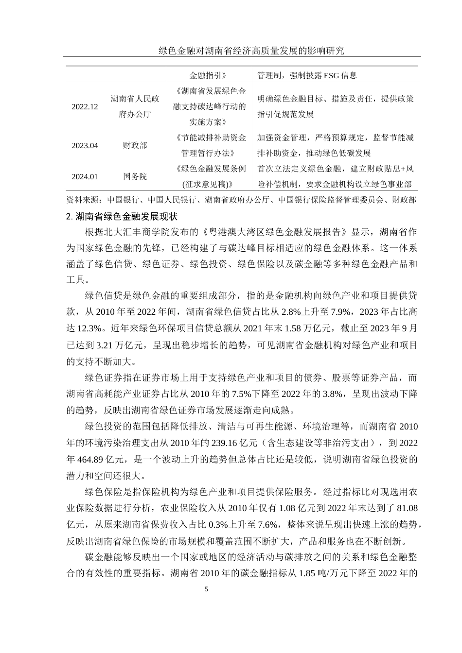 25年WH金融工程 绿色金融对湖南省经济高质量发展的影响研究23.44-AI28.48-约10448字符.docx_第6页