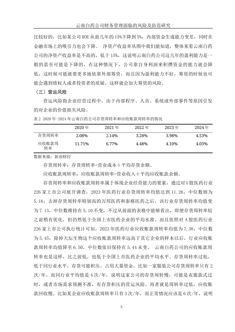 25年WH财务管理 云南白药公司财务管理面临的风险及防范研究10.54-AI0.0-约10558字符.docx_第6页