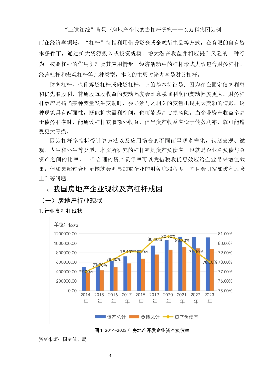 25年WH会计学 “三道红线”背景下房地产企业的去杠杆研究——以万科集团为例4.39-AI4.31-约15237字符.docx_第5页
