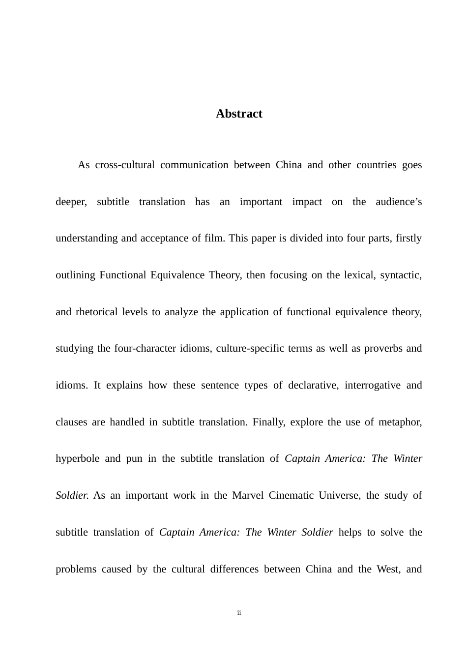 25年WH英语 Application of  r as an Example功能对等理论的电影字幕翻译应用——以《美国队长2》为例13.46-AI16.32-约33970字符.docx_第5页