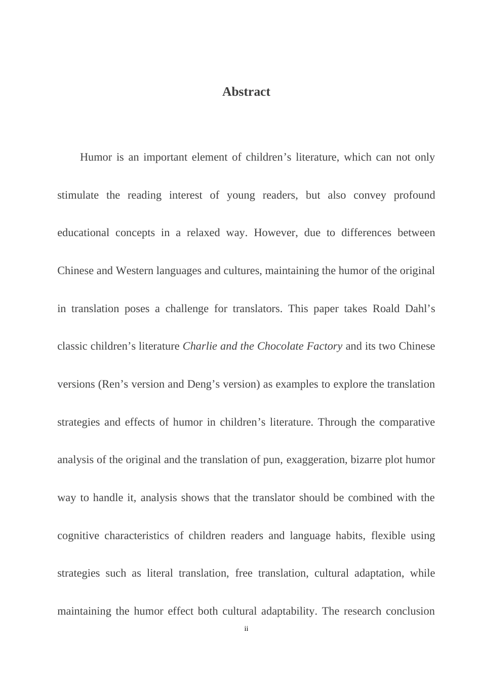 25年WH英语  Charlie and the Chocolate Factory as an Example儿童文学中的幽默翻译研究以《查理和巧克力工厂》为例15.2-AI27.87-约30877字符.docx_第5页