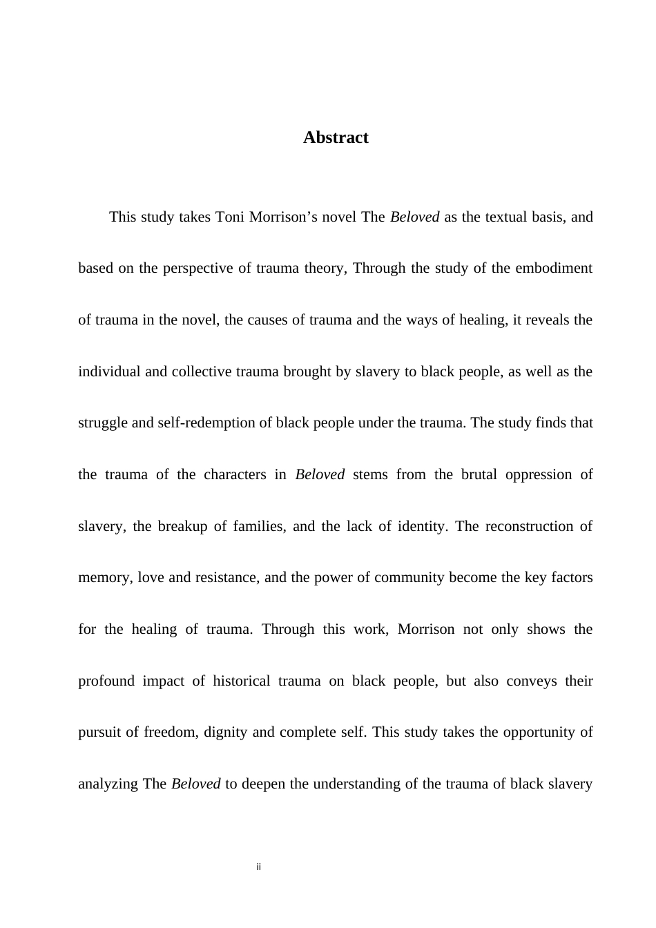 25年WH英语  e Perspective of Trauma 从创伤理论浅析《宠儿》3.34-AI27.17-约38253字符.docx_第5页