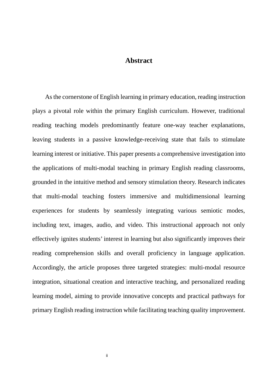 25年WH英语 Study on  chool多模态教学在小学英语阅读课堂教学中的应用研究2.45-AI37.67-约33179字符.docx_第5页