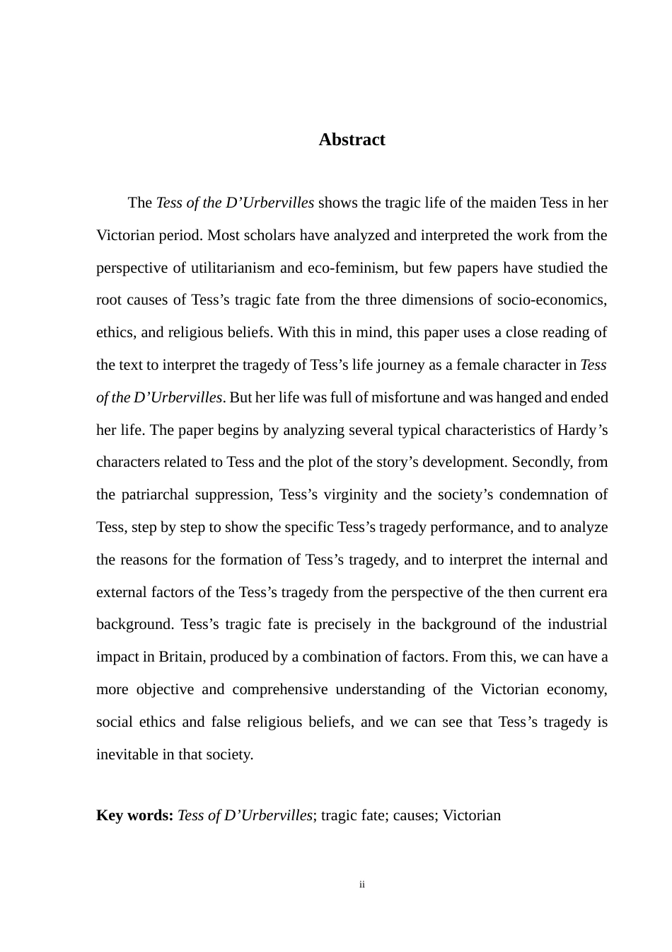 25年WH英语 A Study of Tess's Tragic in Tess of the D'Urbervilles. 《德伯家的苔丝》中苔丝的悲剧命运的研究。16.49-AI16.25_1-约30178字符.docx_第4页