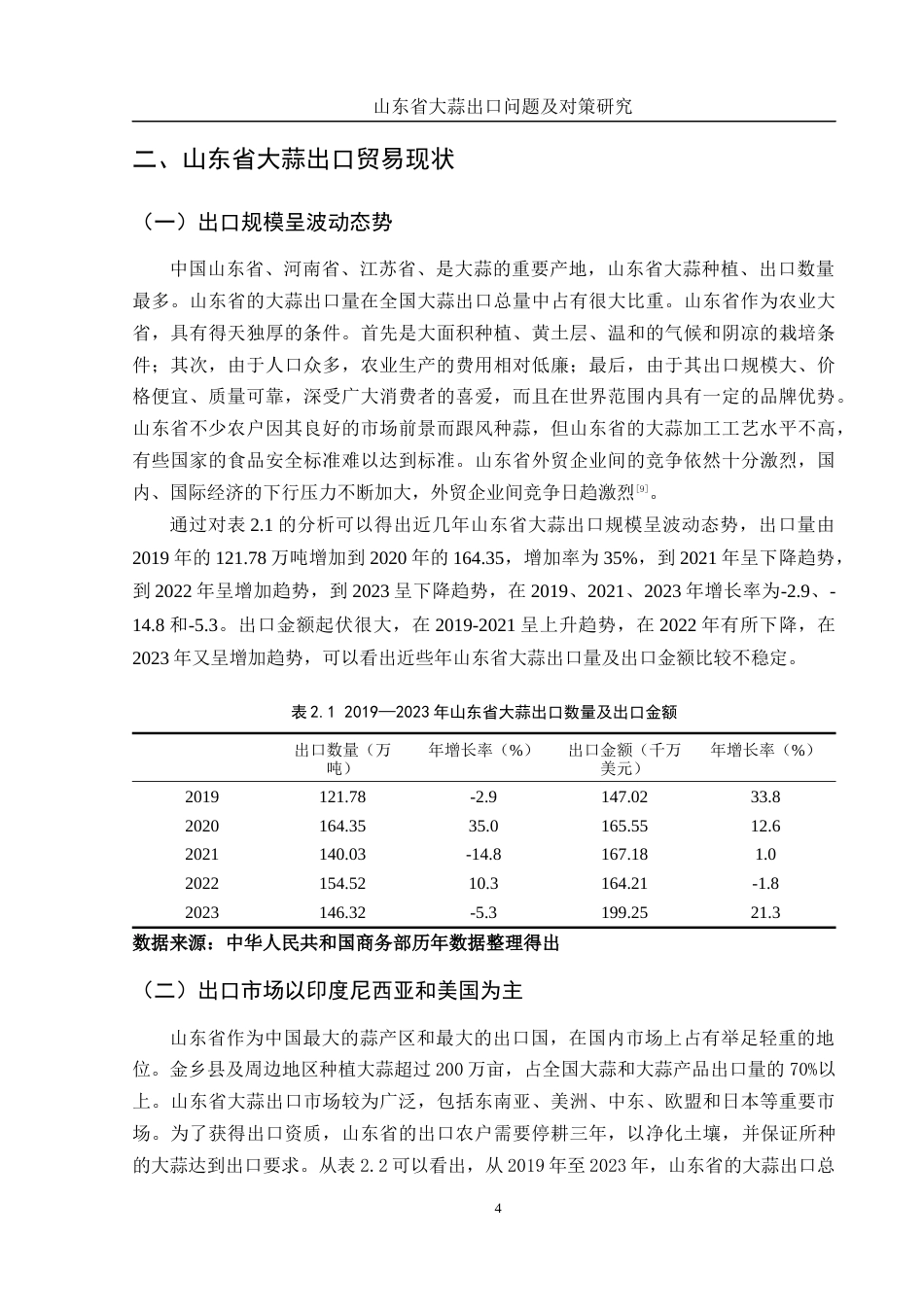 25年WH国际经济与贸易 山东省大蒜出口问题及对策研究24.57-AI14.98-约9834字符.docx_第5页