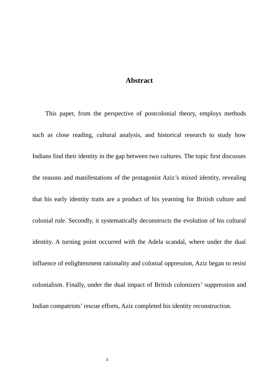 25年WH英语 An Interpretat al Perspective从后殖民主义角度解读《印度之行》中的身份冲突1.14-AI29.34-约33123字符.docx_第4页
