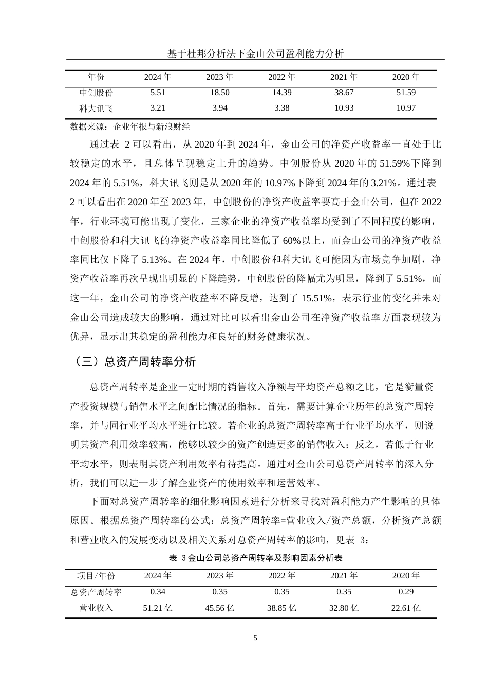 25年WH会计学 基于杜邦分析法下金山公司盈利能力分析25.29-AI7.72-约11203字符.docx_第6页