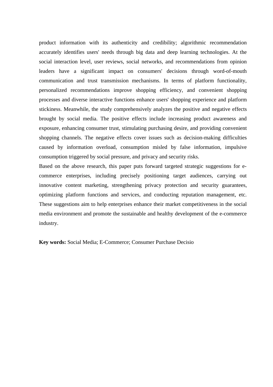 25年WH电子商务及法律 社交媒体对电子商务消费者购买决策的影响分析22.07-AI12.74-约12465字符.docx_第4页