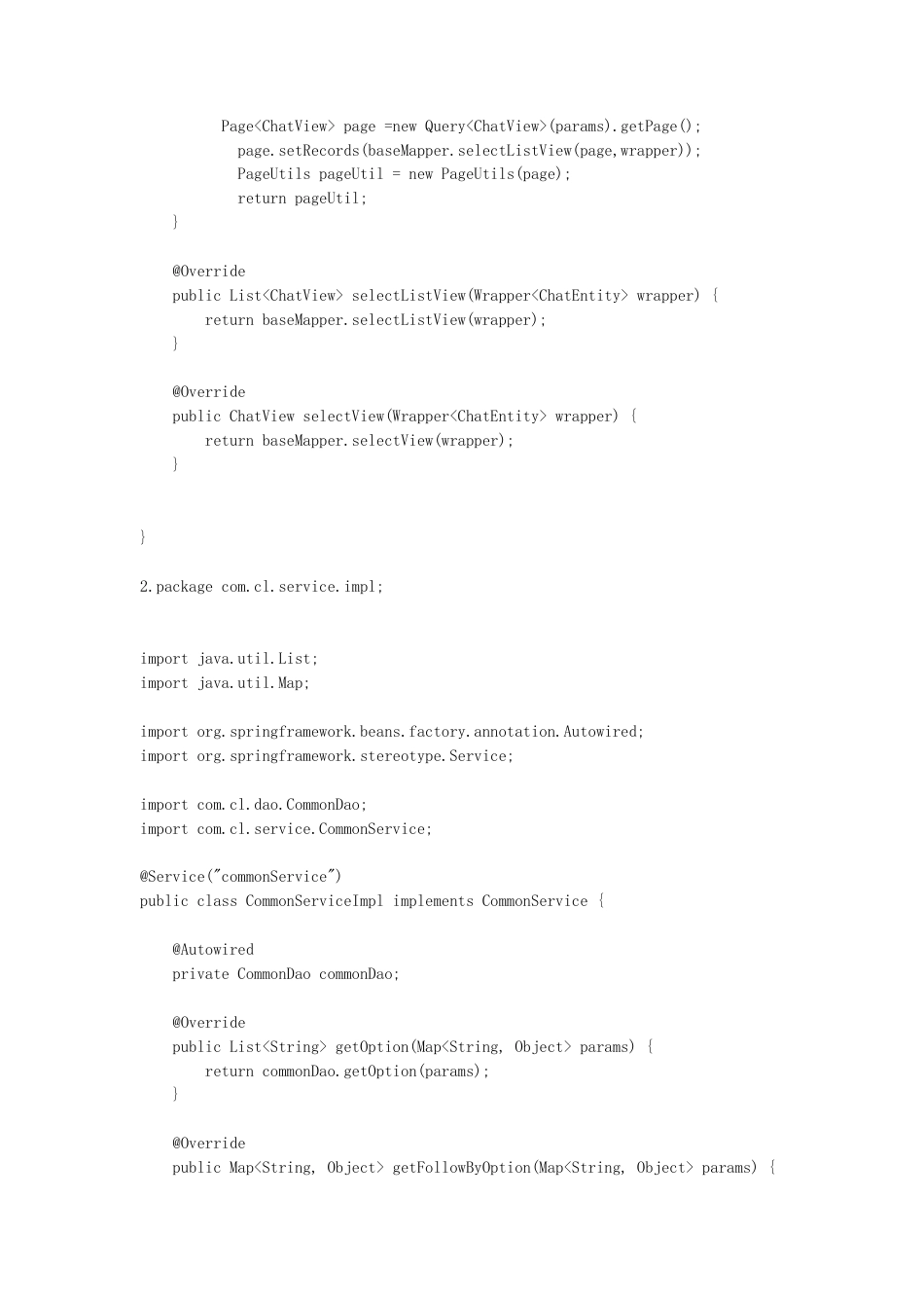 25年WH计算机科学技术-基于微信小程序的酒店客房智能管家应用程序设计与实现 源程序清单1.客服聊天packagecom.cl.service.impl;importorg.springfr-约28638字符.docx_第2页