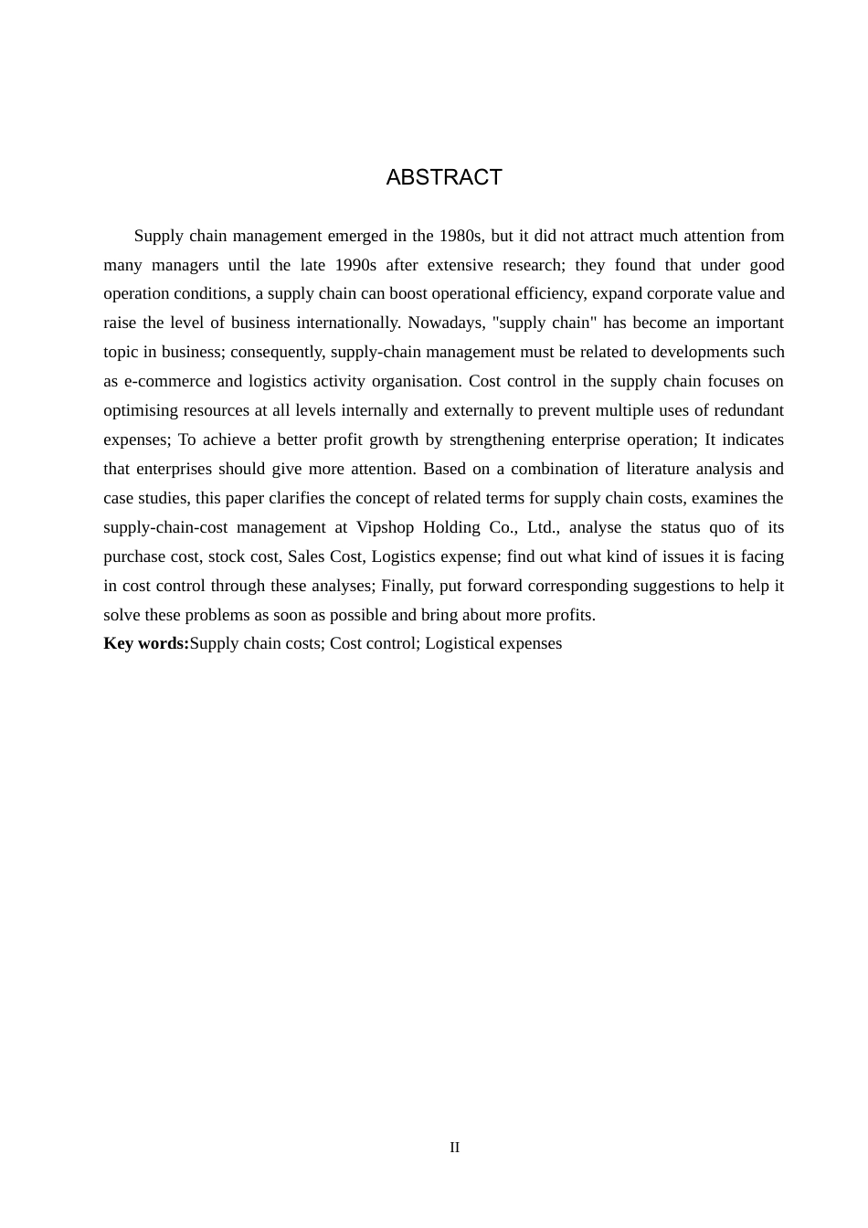 26年LD定稿 唯品会控股有限公司供应链成本控制研究.docx_第4页