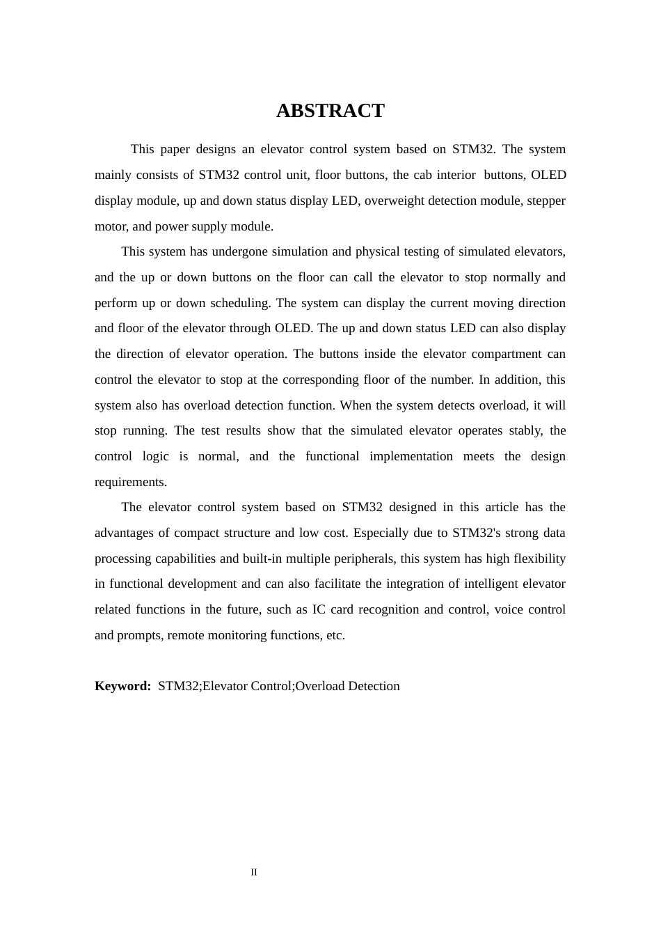 25年CH 电子信息工程-基于STM32的电梯控制系统设计.docx定稿_第5页