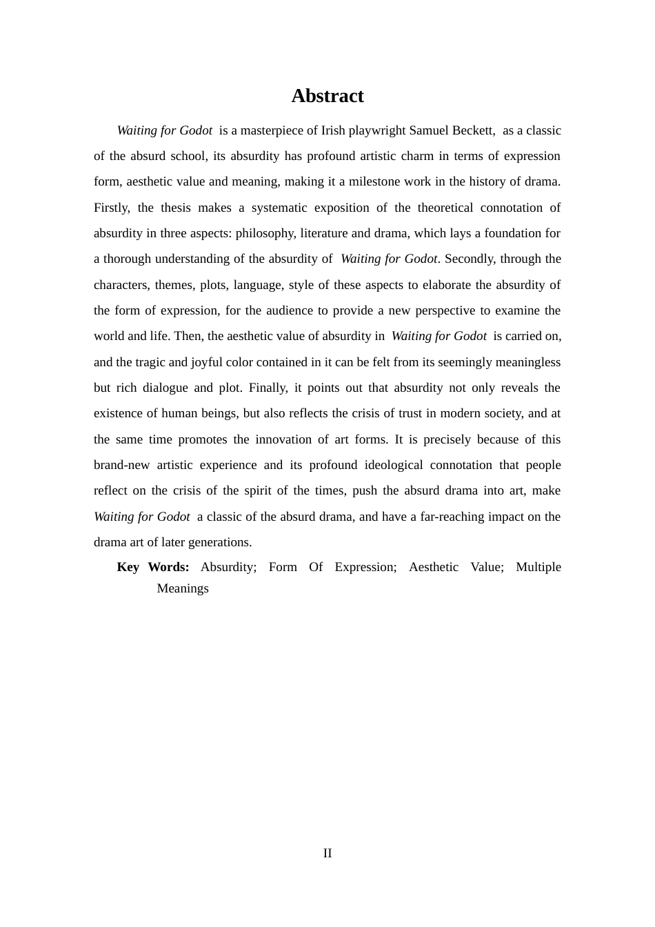 25年CH 汉语言文学-论《等待戈多》的荒诞性.docx_第2页