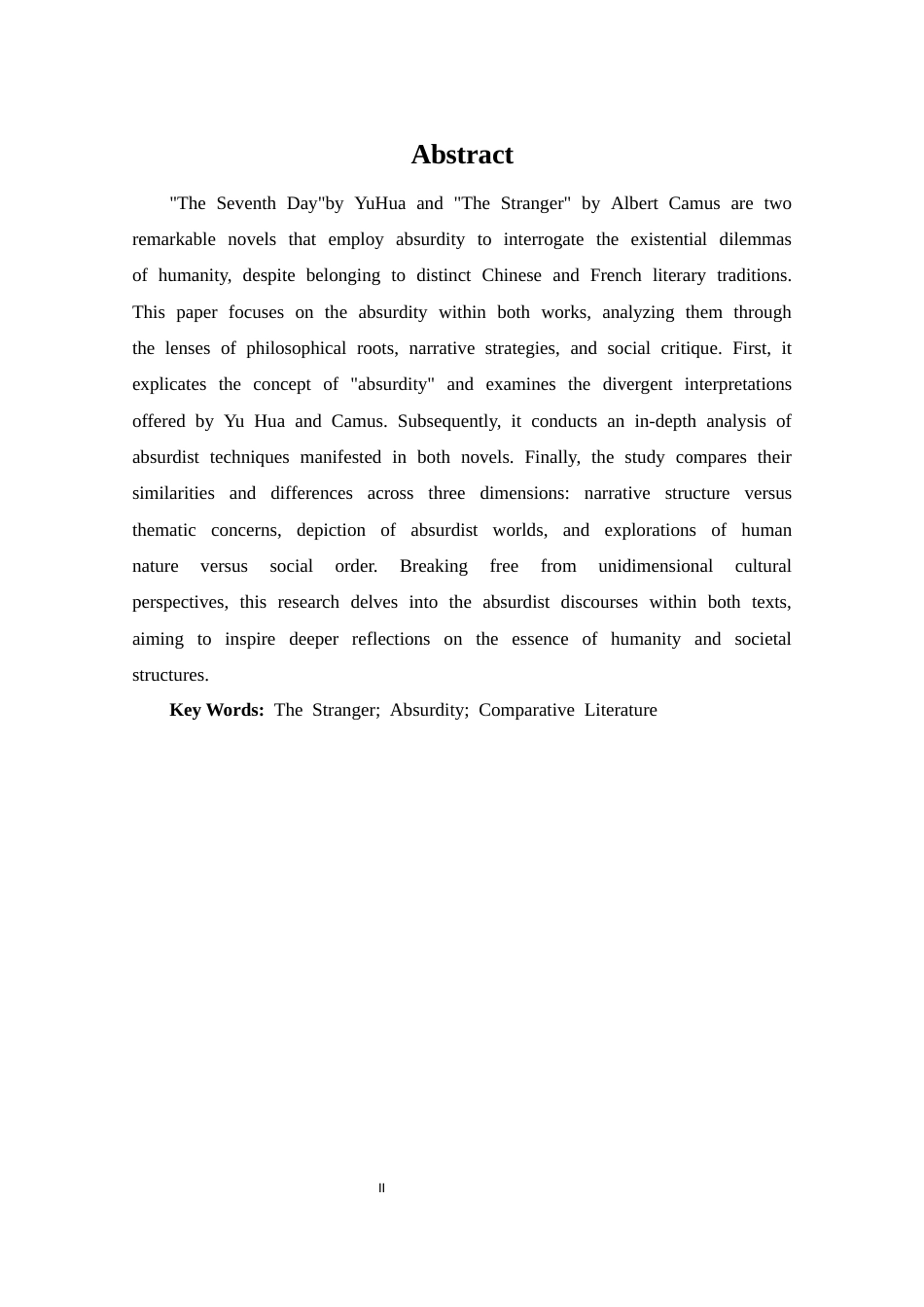 25年CH 汉语言文学-《第七天》与《局外人》的荒诞性-约12299字符.docx_第2页