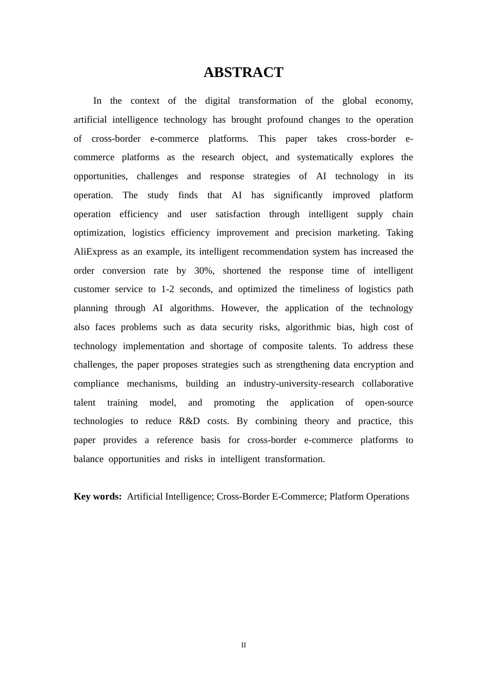 25年CH 人工智能对跨境电商平台运营带来的机遇与挑战-约60238字符.docx_第2页