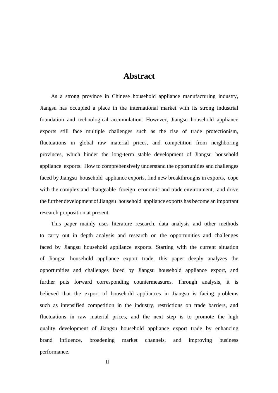 25年CH 国际经济与贸易-江苏家电出口面临的机遇与挑战分析-约11746字符.docx_第2页