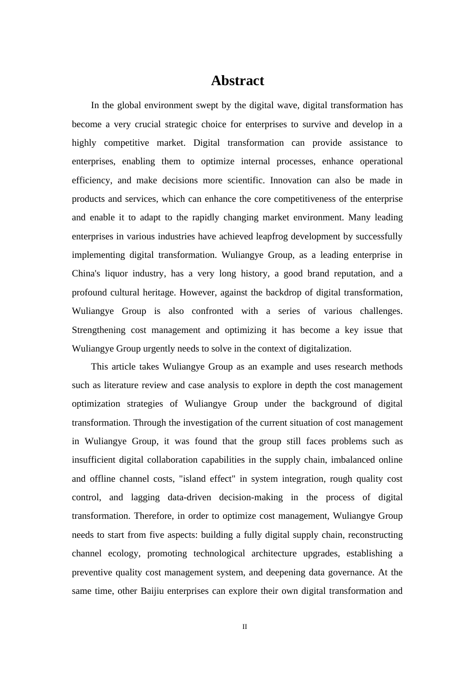 25年CH 审计学-数字化转型背景下五粮液集团成本管理优化研究-约22323字符.docx_第2页