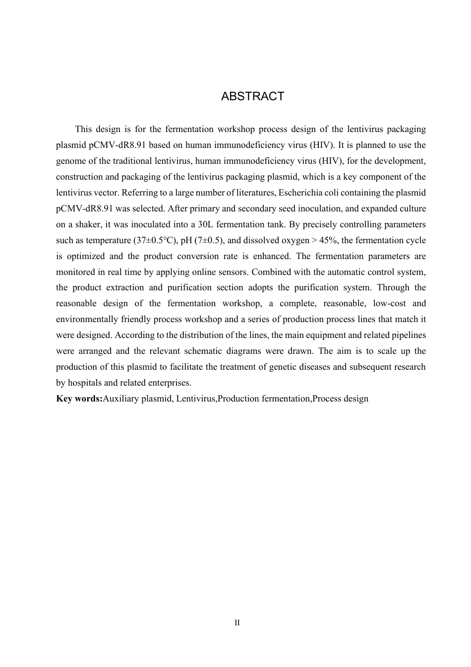 25年CH 生物工程 基于人类免疫缺陷病毒（HIV）慢病毒包装质粒pCMV-dR8-91发酵车间工艺设计-约27119字符最终.pdf_第3页