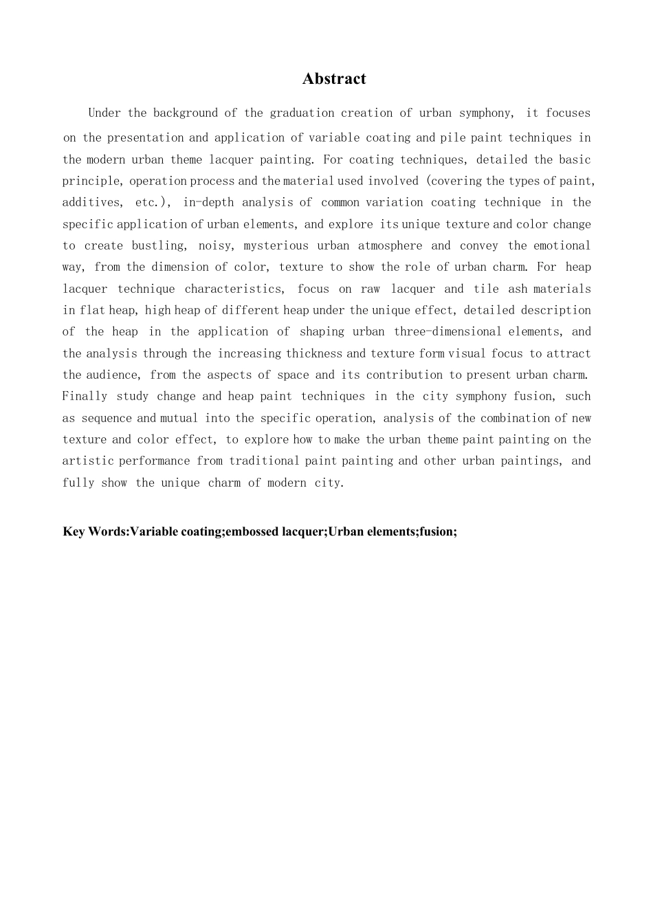 25年CH美术学 金观女毕业创作《城市交响》的心得体会-浅析变涂与堆漆技法在现代都市题材漆画中的呈现和应用-约7379字符.pdf_第2页