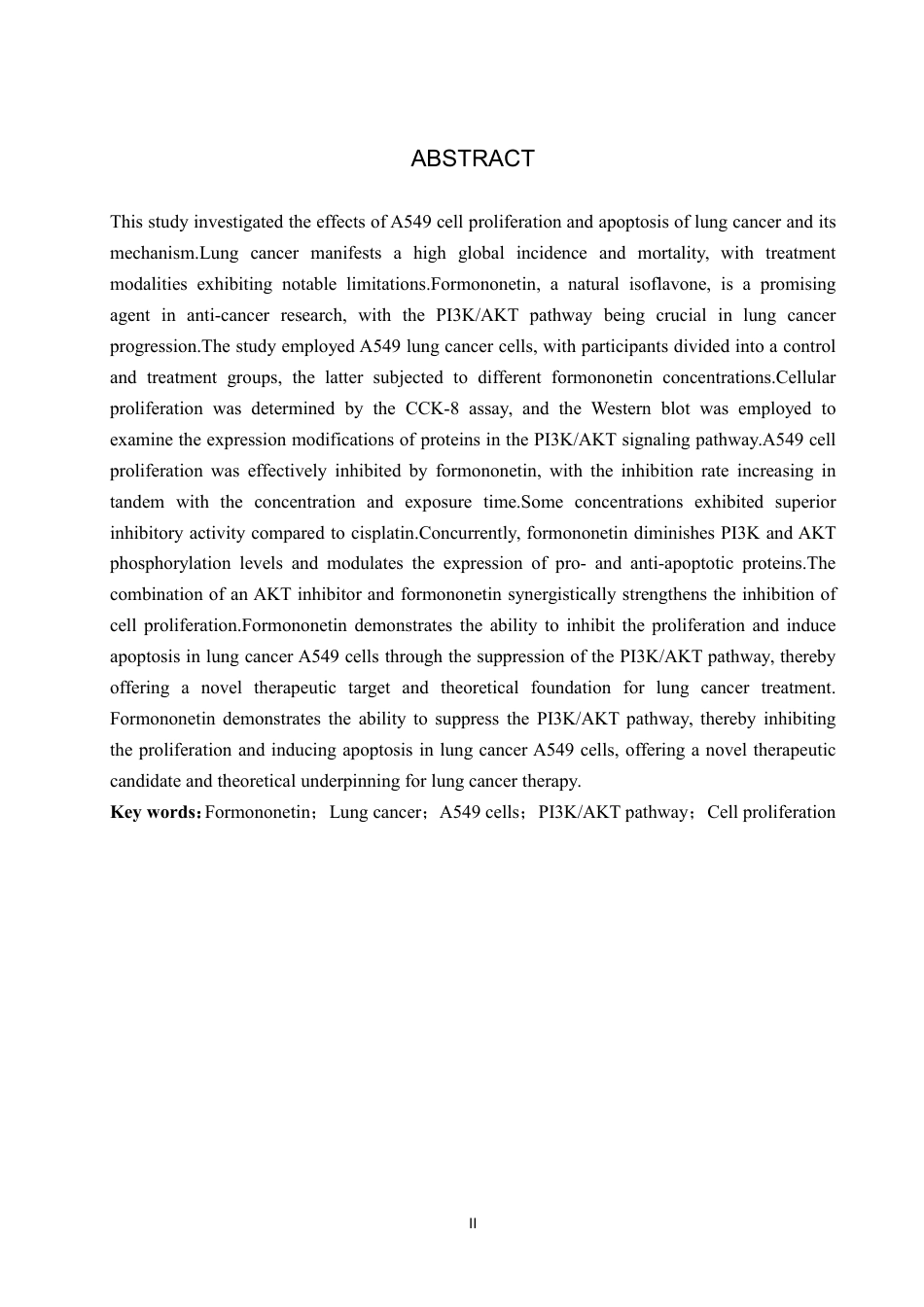 25年CH 生物工程 刺芒柄花素通过调控PI3KAKT通路对肺癌A549细胞增殖和凋亡的影响-约13038字符.pdf_第2页