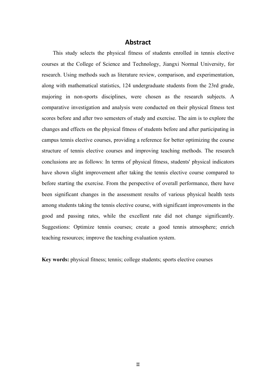 25年CH体育教育 选修网球课程对普通大学生身体素质的影响-以江西师范大学科学技术学院为个案研究(2)-约12618字符.pdf_第2页