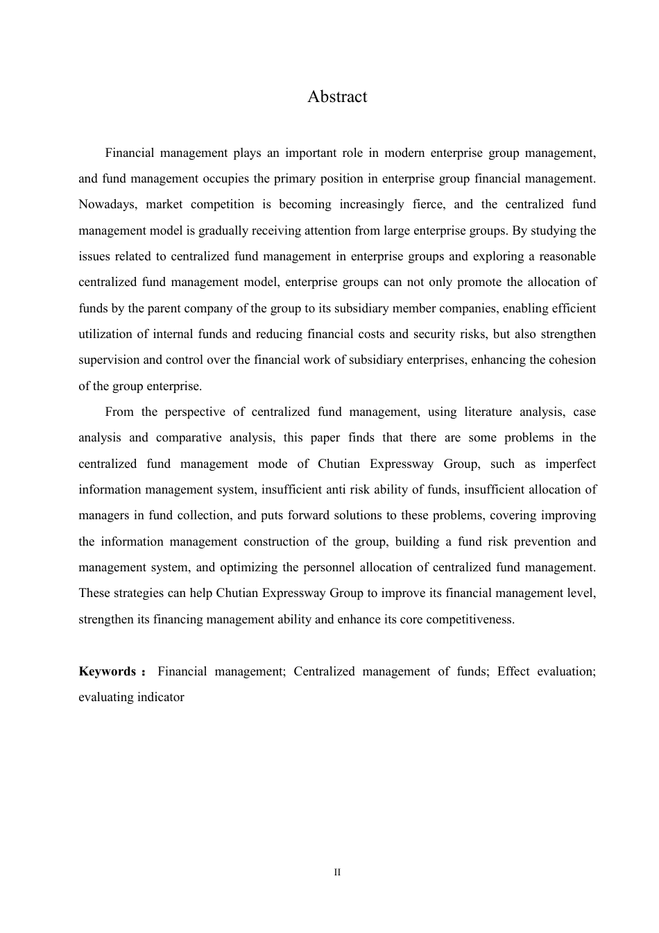 25年CH财务管理 楚天高速公路集团资金集中管理存在的问题及优化策略-成教.pdf_第2页